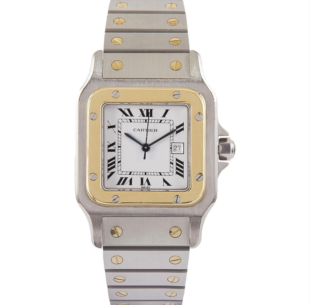 Cartier Santos Carrée 2961 Stainless Steel & Yellow Gold Watch