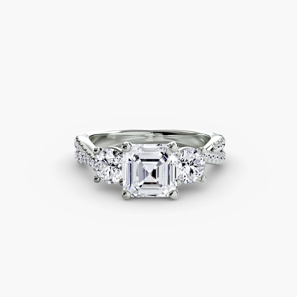 Three-Stone with Pavé Band 2