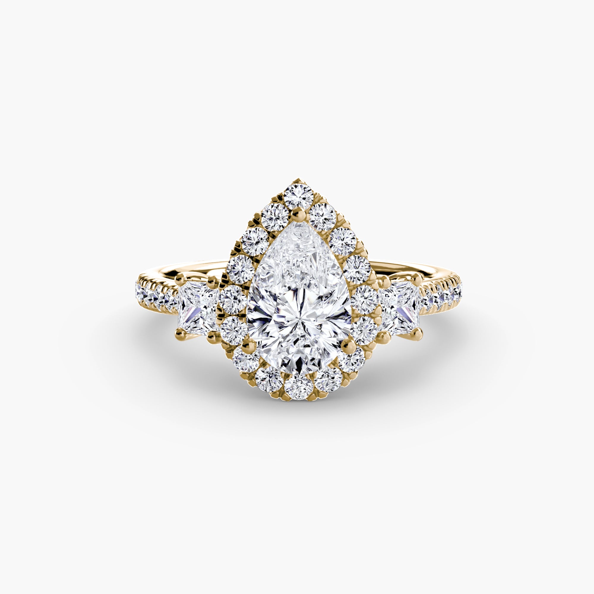 Three-Stone Ring with Halo 2