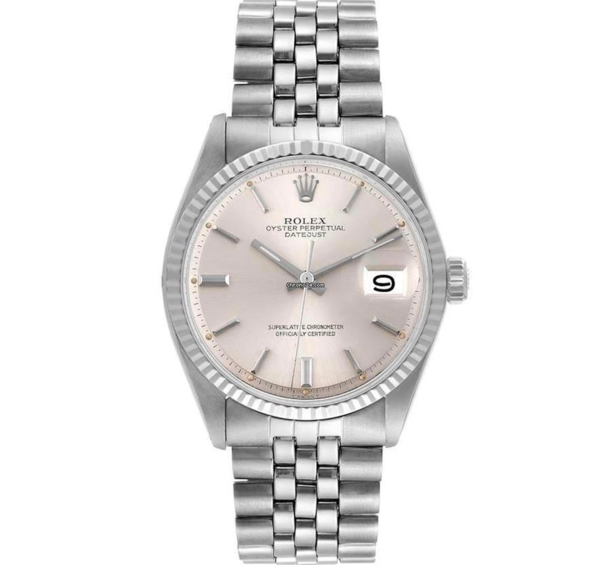 Vintage Rolex Datejust 1601 stainless steel and white gold watch